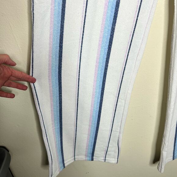 NWT Ocean Drive French Terry Pants LARGE Beach Rhone Island Striped Wide Leg - Picture 4 of 9